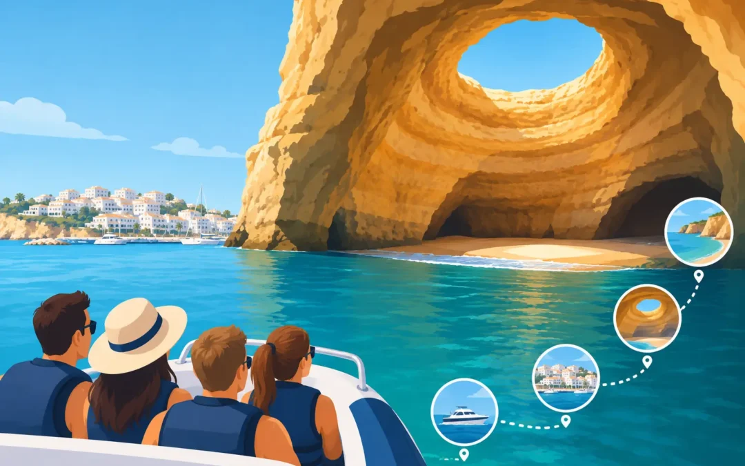 Benagil Cave Tour Itinerary Example from Vilamoura